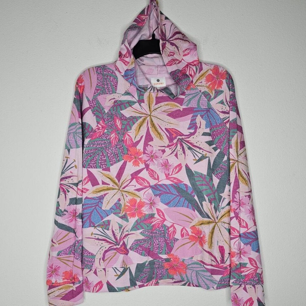 NWT Sundry Tropical Floral Hoodie (Sundry 1= SM)  MSRP $158